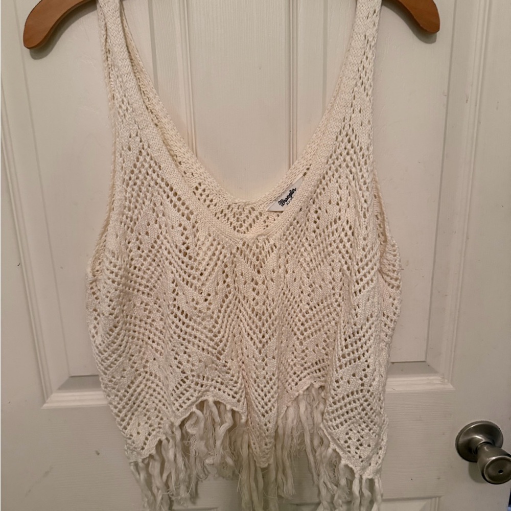 Wrangler Cream Crochet Tank Top